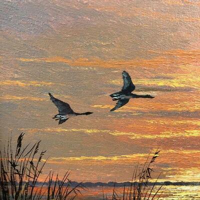 #40 Original Oil Painting Geese at the MARSH 