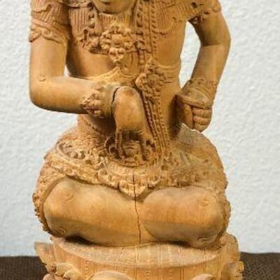 #71 Hand Carved Indian Deity 