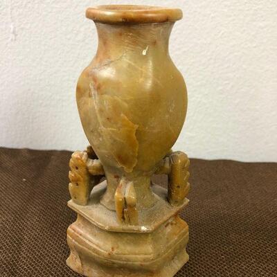 #75 Asian Stone Carved River Jade Vase 