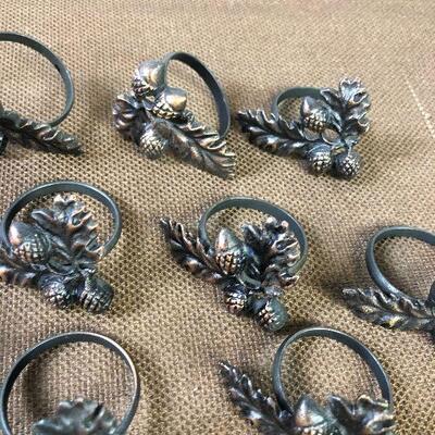 #98 Acorn and Oak Leaf Bronze Napkin Rings 