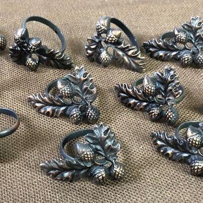 #98 Acorn and Oak Leaf Bronze Napkin Rings 