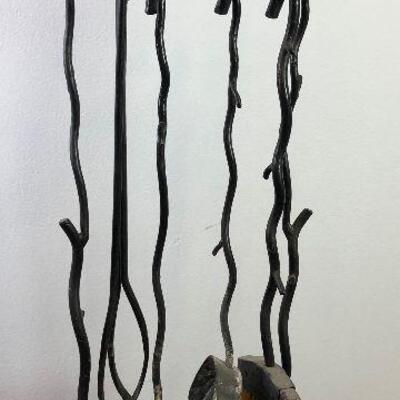 #104 Black Twig Fireplace Set 
