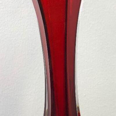 #115 Italian Crystal Vase RED
