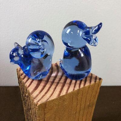 #116 Hand Brown Figurines BLUE Duck & Snail 