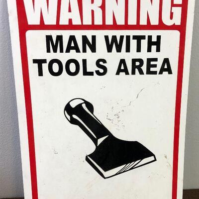 #131 Man with Tools Sign - Metal 