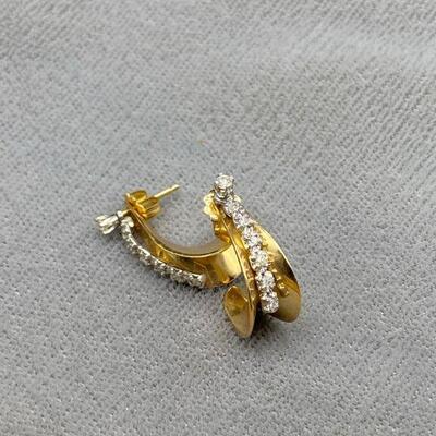14k Yellow & White Gold 3 Piece Earrings