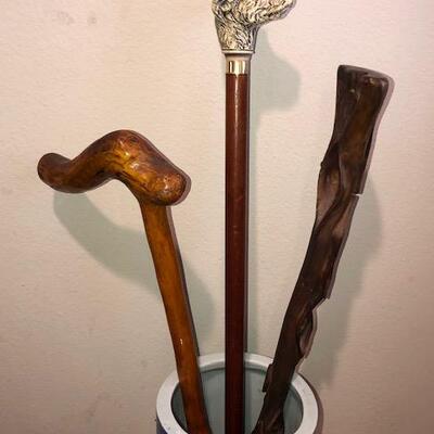 LOT 208 Walking Sticks 3 Canes