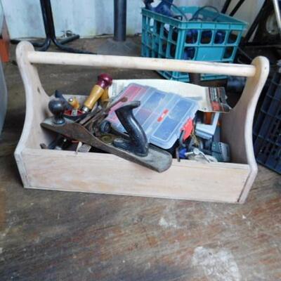 Two Boxes of Various Hand Tools and Hardware includes the Work Box (S7)