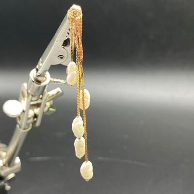 14k Freshwater Pearl Multistrand Earrings