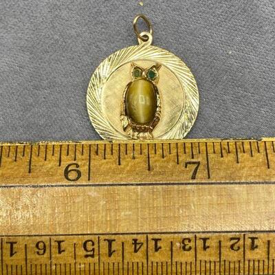 Vintage 14k Owl Pendant Charm