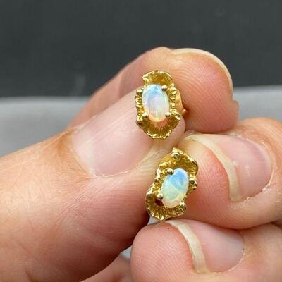 Dainty 14k Opal Earrings
