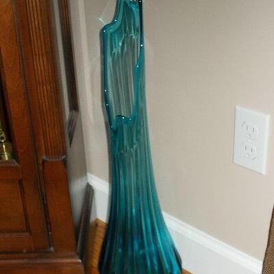 Vintage Blue Glass Vase