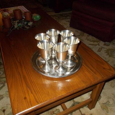 Set of Six Antique Silver Goblets from F. B. Rogers Silver Company