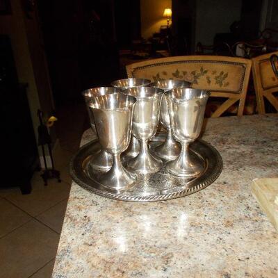 Set of Six Antique Silver Goblets from F. B. Rogers Silver Company