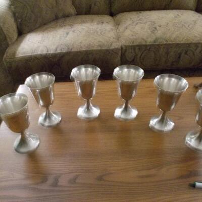 Set of Six Antique Silver Goblets from F. B. Rogers Silver Company