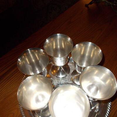 Set of Six Antique Silver Goblets from F. B. Rogers Silver Company