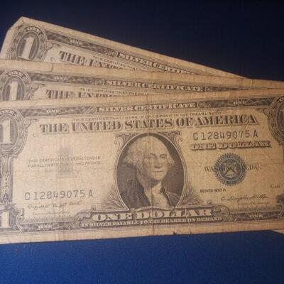 3 1957 Silver Certificates 