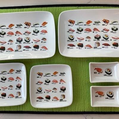 LOT 238 Sushi Plate Set 6pcs