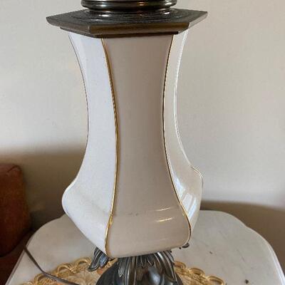 Lenox Ivory Porcelain and Brass Table Lamp