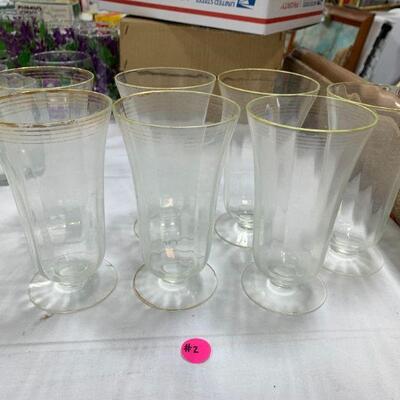Gold Rim Beverage Glasses/Goblets
