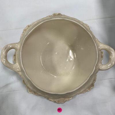 #18 Ivory Colored Leaf Punch Bowl