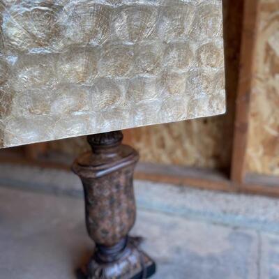 Lamp with abalone shell style shade 