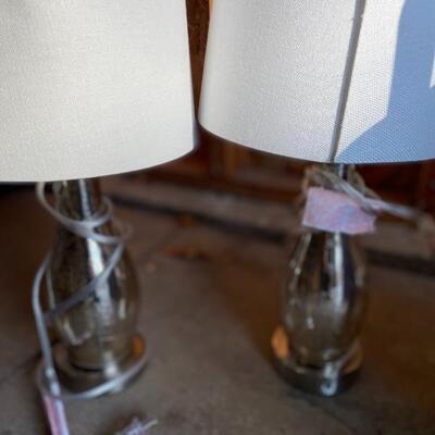 Pair mercury glass style table lamps 