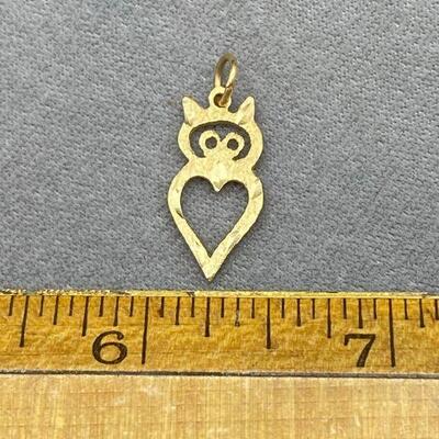 Vintage 14k Owl Pendant