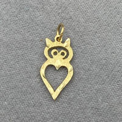 Vintage 14k Owl Pendant