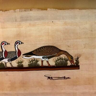 Tanis Papyrus Framed Painting Of Geese