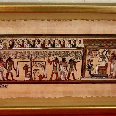 Tanis Papyrus Framed Painting Eqyptian Motif