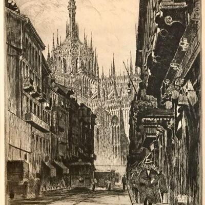 Signed Etching By Hungarian Artist Bela Sziklay