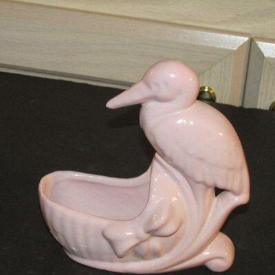 Lot 32- Haeger Ceramic Stork Baby Planter