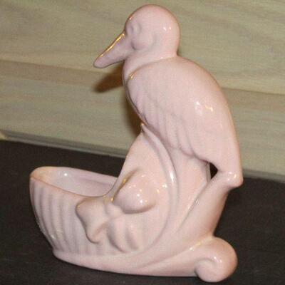 Lot 32- Haeger Ceramic Stork Baby Planter