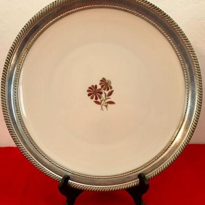 Lenox Decorative Plate With Sterling Border