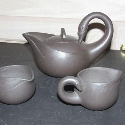 Lot 35- Swan Yixing Teapot Set