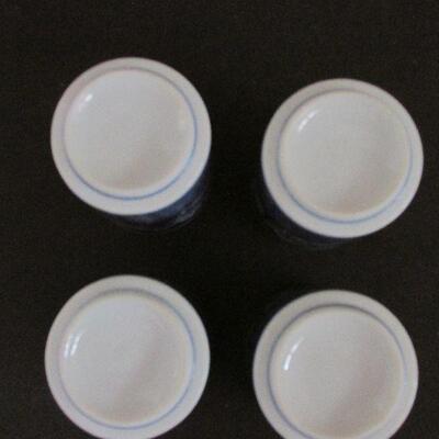 Lot 36- Set of Blue and White Crane Teapot and Cups