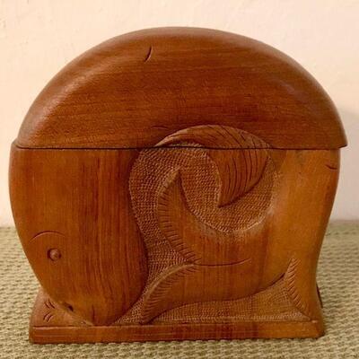 Carved Wooden Whale Folding Cigarette Holder