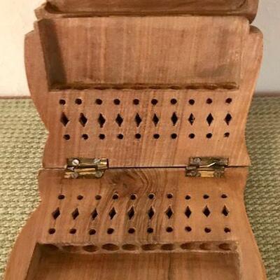 Carved Wooden Whale Folding Cigarette Holder