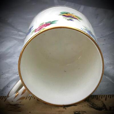 Vintage â€œCrownâ€ Staffordshire Porcelain ~ Hand Painted Tea Cup w/ Floral Design 