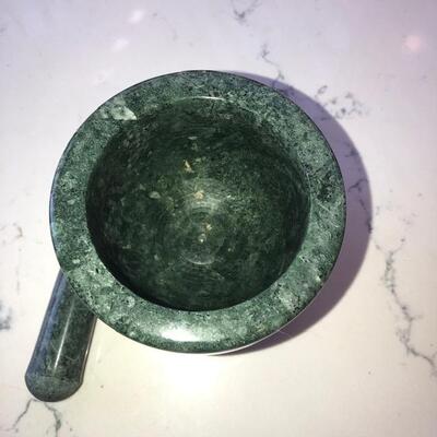 LOT 286 Green Marble Mortar & Pestle