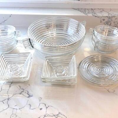 LOT 298 Group Depression Glass Manhattan pattern