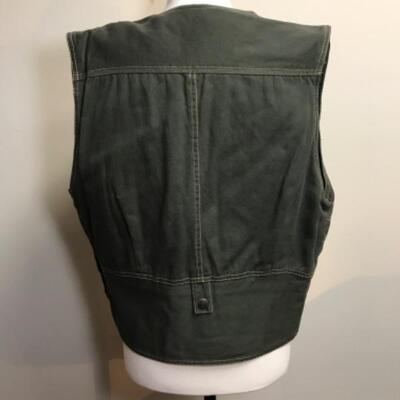 Vintage padded vest, army green JouJou size L large 100% cotton