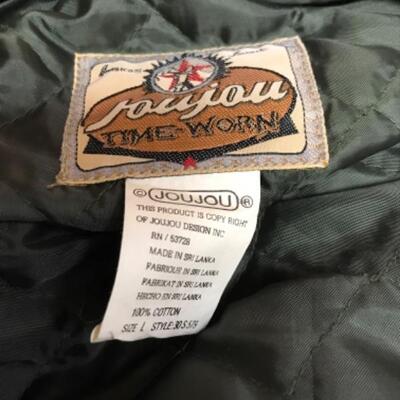 Vintage padded vest, army green JouJou size L large 100% cotton