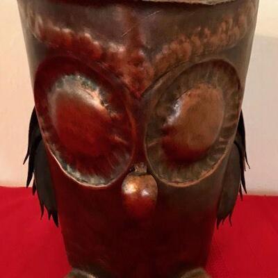 Copper Owl Fatwood (Kindling) Holder Indonesia