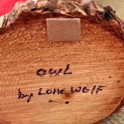 Owl Wood Carving By Lone Wolf