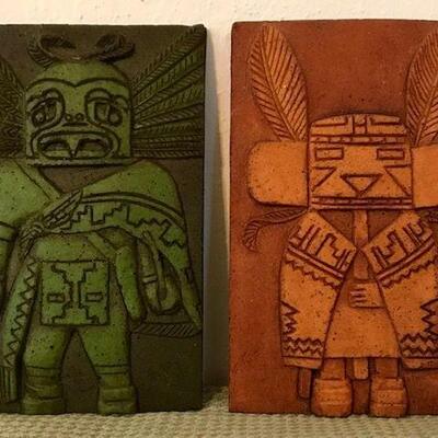 Owl Kachina And Silent Kachina By Navajo Hopi Raymond Warren 