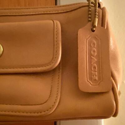 Small Rectangular Beige Leather Purse by Coach