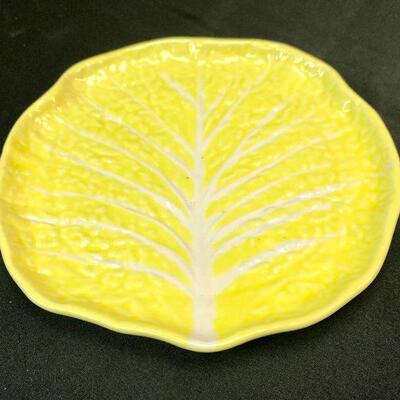 Vintage Secla Yellow Cabbage Leaf Majolica 8 plates from Portugal