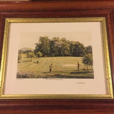 25% OFF LISTED PRICE!   2-Golf Prints: titled "Out of Trouble " & "A Risky Drive" 